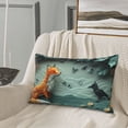 thumbnail image 5 of Sikiie Paper Fox Crow Fantasy Print Plush Pillow Cover, Wrinkle-proof and Stain-resistant Pillow Protector without Pillow Core, Home Decoration-16"x24", 5 of 6