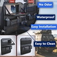 thumbnail image 6 of Pecham 2PCS Car Backseat Organizer with Table Tray, PU Leather Seat Back Protectors Kick Mats Travel Accessories, Backseat Storage Protector Kids Travel Accessories, 6 of 7
