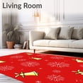 thumbnail image 2 of ODIKA 4x6 Machine Washable Non-Slip Area Rug, Jingle Bell Wonderland Festive Floor Entrance Doorway High Traffic Rug with Pad, Red, 608059, 2 of 8