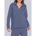 thumbnail image 4 of Conjuntos de Dos Piezas para Mujer, Moda de Otoño 2025, Pantalones Anchos, Conjunto de Estar por Casa, para Viajes y Vacaciones. Azul Gris L, 4 of 8