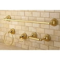 thumbnail image 2 of Kingston Brass Restoration 4-Piece Bathroom Hardware Set in Polished Brass Finish, 2 of 4