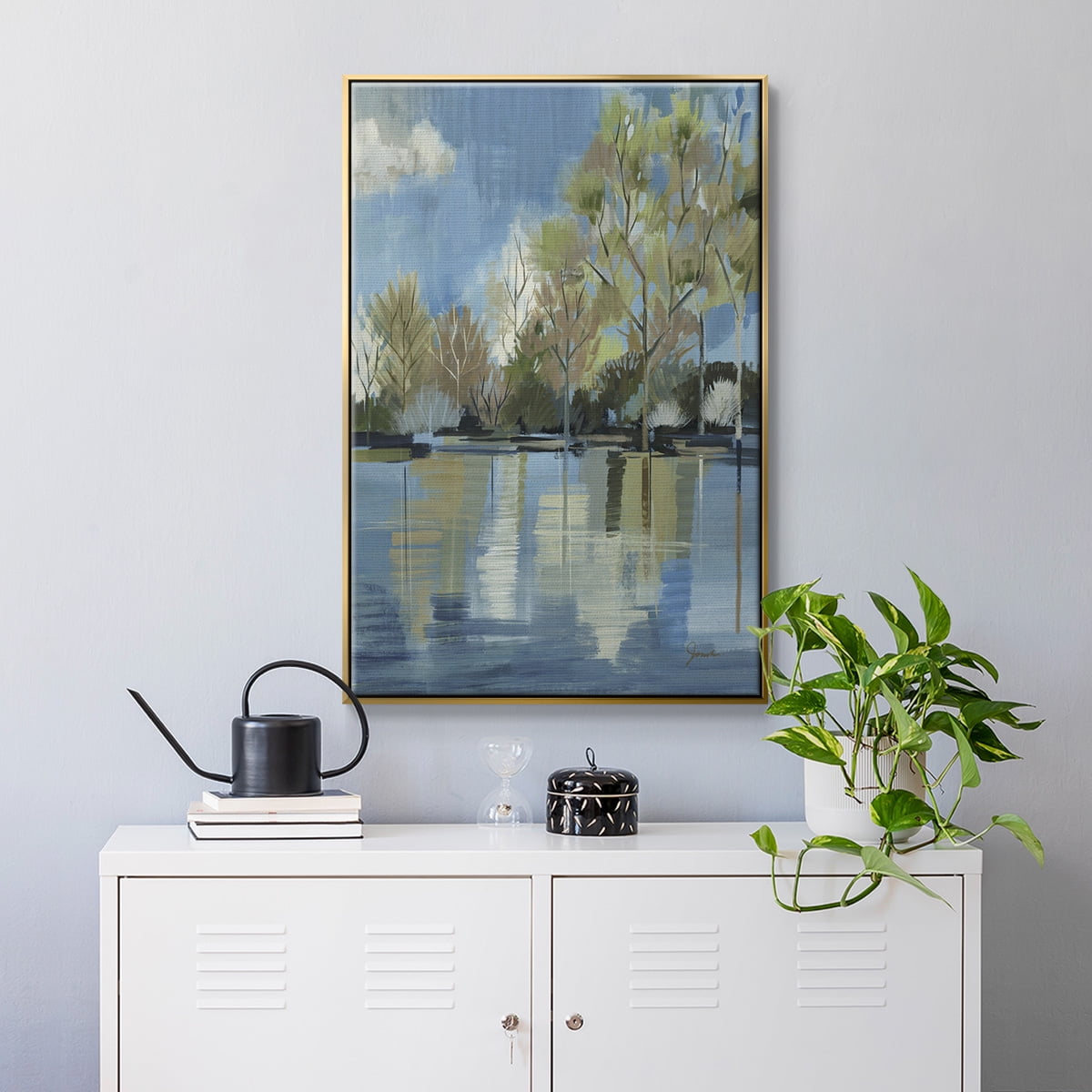 Enchanted Forest I Framed Premium Gallery Wrapped Canvas - Ready to Hang - 17 x 25 - Gold Floating Frame