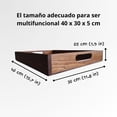 thumbnail image 4 of Bandeja de Madera para Servir Estilo Rústico Elegante – Charola Decorativa para Café, Desayuno y Cocina – Multiusos Hogar y Restaurante 40x30 cm – SNAPPYWRAPWOOD, 4 of 7