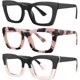 thumbnail image 1 of Gafas de bloqueo de luz azul para mujeres y hombres, gafas de moda para pantalla de ordenador, juegos, TV, teléfonos, gafas antifatiga ocular y reflejos UV, paquete de 3, 1 of 5