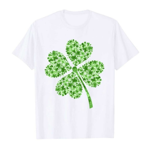 St. Patricks Day Toddler Shirt Clover Print Causal Short Sleeve Tops St Patrick's Day Outfit for Toddler 8-9 Years