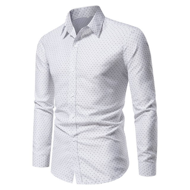 DPTALR Chemise Imprimée Sans Repassage à Boutons Col à Revers Manches Longues pour Hommes