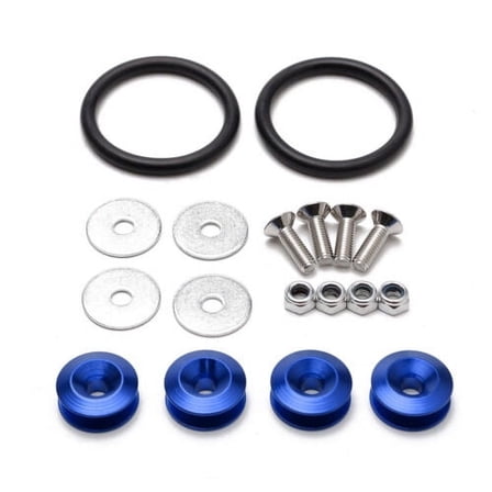 Blue Quick Release Fasteners Set Screw Bolt Loop Ring Kit Fender Trunk Bumper