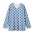 thumbnail image 5 of Womens V Neck Long Sleeve Tops Plus Size Printed Casual Blouses Soft Comfortable Shirts Summer Fall Tops Loose Fit Pullover Tops Daily Wear Outfits Tops, 5 of 7