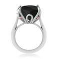 thumbnail image 3 of Gem Stone King 925 Sterling Silver Black Onyx and Pink Lab Grown Diamond Engagement Ring for Women (8.25 Cttw, 14MM Cushion Checkerboard, Size 9), 3 of 4