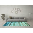 thumbnail image 3 of Ahgly Company Indoor Round Abstract Light Blue Modern Area Rugs, 4' Round, 3 of 4