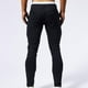 thumbnail image 5 of Pantalones vaqueros ajustados de pierna corta para hombre, estilo casual, con parche perforado y bolsillo con cierre, color liso, elásticos y ajustados., 5 of 9
