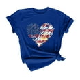 thumbnail image 3 of KALE 4th of July Short Sleeve Shirts for Women American Flag Patriotic 2D Independence Day Print Casual Sports T Shirt Y2K Clothes Blue XXL, 3 of 7