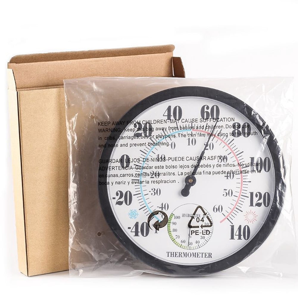 Indoor Outdoor Thermometer Hygrometer - Waterproof Hanging Wall Thermometer Decorative Outdoor Thermometer Large Numbers, No Battery Needed Outdoor Thermometers for Patio