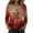 Deep Red #109, variant on Womens Shirts Halloween Funny 3/4 Sleeve Pullover Spooky Bat Printed T Shirts Horror Round Neck Tops Holiday Three Quarter Length Blouses, L