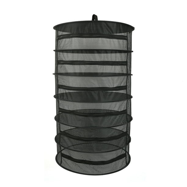 Hanging Basket 6 Layers with Zipper Folding Dry Rack Herb Drying Net Dryer Bag Mesh For Herbs