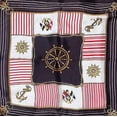 thumbnail image 2 of Women Elegant Vintage Brown Red & White Marine Scarf, 2 of 4