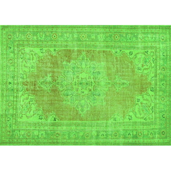 Ahgly Company Indoor Rectangle Persian Green Traditional Area Rugs, 2' x 5'