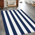 thumbnail image 2 of Simple Stripe 3x5 Area Rugs for Living Room, Navy White Ocean Blue and White Non Slip Floor Mat Washable Low-Profile Indoor Carpet for Bedroom, Dining Room, Bathroom, 2 of 9