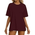 thumbnail image 2 of Conairie Short Sleeve Shirts for Womens Casual Loose Crew Neck Tunic Tops Solid Trendy Lightweight Basic Work Tee Vacation Clothes M, 2 of 4