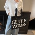 thumbnail image 1 of Bolso de hombro de lona para mujer, bolso de mano sencillo con estampado de letras, bolso hobo elegante, 1 of 9