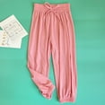 thumbnail image 2 of HAOYUNL 3-14Y Kids Jogger Pants Teen Ultra-Thin Anti-Mosquito Pants Little Big Girls' Summer Girls' Pants Ice Silk Bunches Lantern Pants, 2 of 7