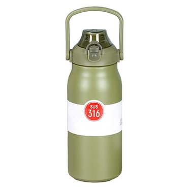 1000ml Stainless Steel Sports Water Jug Large Capacity Portable Insulated Water Bottle with Handle and Straw for Outdoor Matcha Color 1000ml