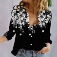 thumbnail image 2 of WZXFASHION Blouses à Manches Retroussables Col en V pour Femmes Tops Économies d'Été Liquidation Chemises pour Femmes, 2 of 5