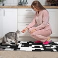 thumbnail image 4 of Kitchen Rugs and Mats Non Skid Washable Black Abstract Geometric` Kitchen Mat and Rug Set,Floor Cushion Waterproof Rug,Rubber Backed Area Rugs for Kitchen Laundry, 4 of 7