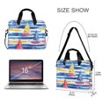 thumbnail image 3 of FORMRS 16" Laptop Bag Carrying Sleeve Case with Handle Travel Shoulder Briefcase, Red Hand Drawn Sailboats, 3 of 8