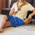 thumbnail image 5 of Sikiie A Blue Glitter Mens Pajama Shorts, Lounge Pant, Men's shorts，Sleep Pj Shorts for Men-X-Large, 5 of 6