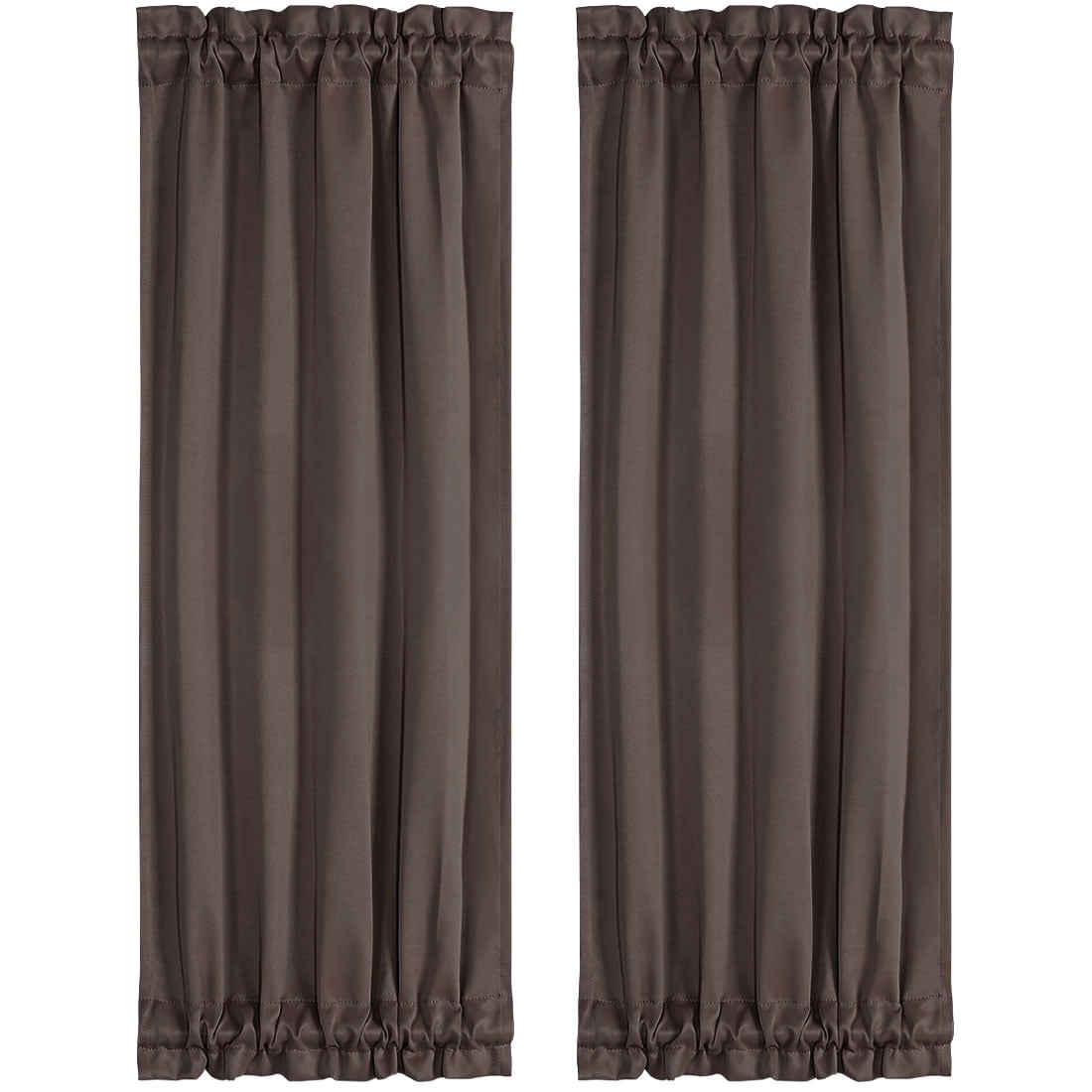 Unique Bargains 2Pack Room Darkening Blackout Curtains Coffee 25" x 72