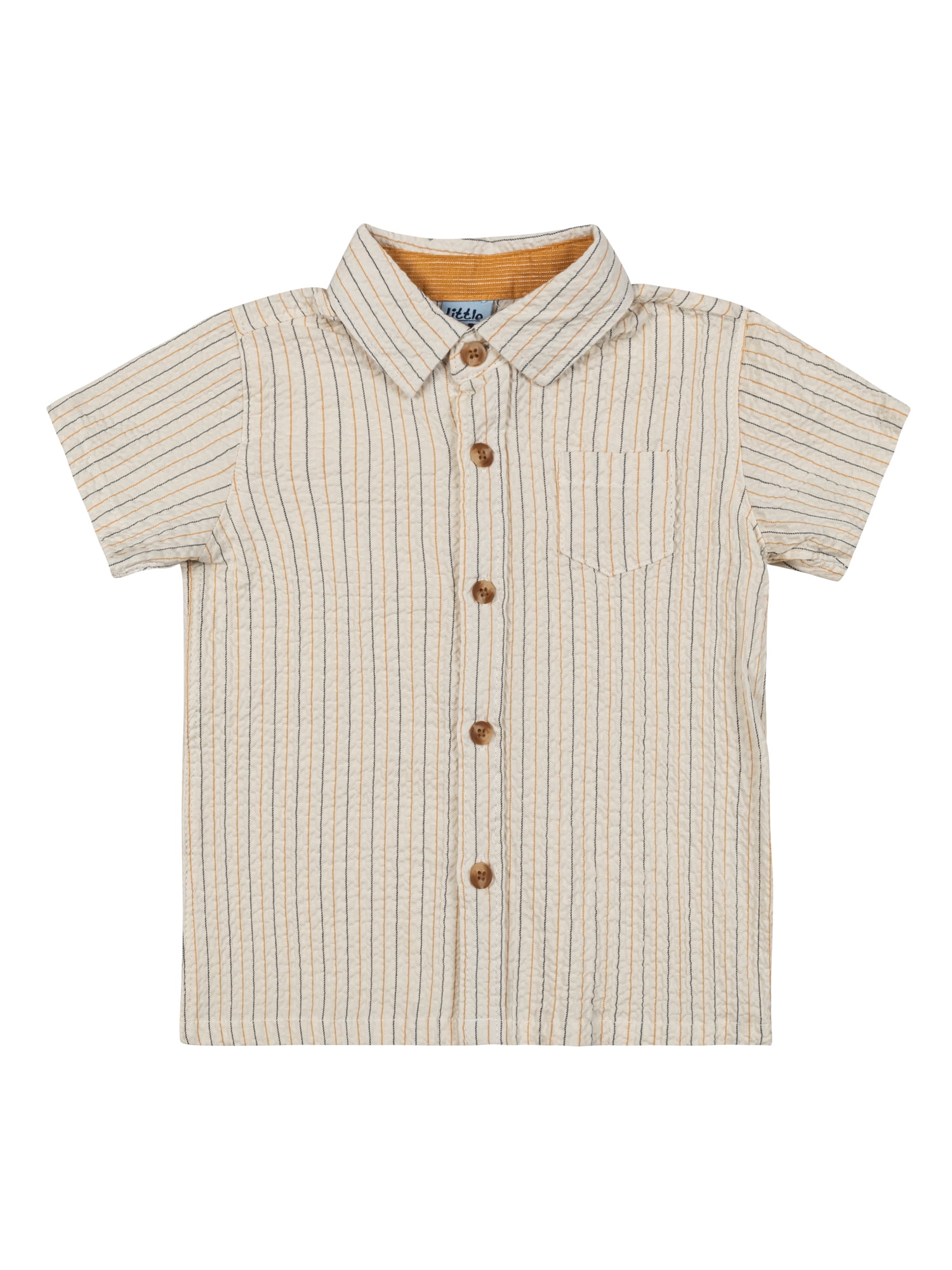 Little Lad Toddler Boys' Short Sleeve Shirt and Pant, 2-Piece Set, Sizes 2T-5T