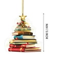 thumbnail image 2 of LHWEN Christmas Book Tree Ornament Creative Holiday Decoration for Car and Home Festive Décor Lightweight and Reusable Easy to Install and Store Vertical Design Charm and Mystery to Your Space, 2 of 4