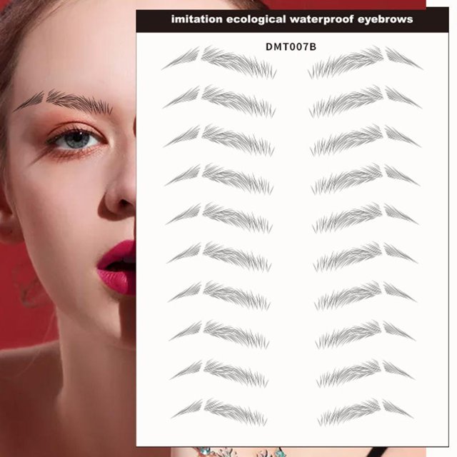 Pegatinas De Tatuaje De Cejas Ecológicas De Simulación 4D, Pegatinas De Cejas Falsas De Maquillaje Semipermanente Moyic CE007628-05