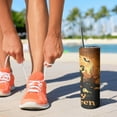 thumbnail image 2 of Halloween Black Cat Pattern 20oz Skinny Tumbler - Witch Moon Artwork Insulated Stainless Steel Cup, 2 of 7