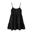 thumbnail image 7 of Gamivast Sun Dresses for Women Spaghetti Strap Scoop Neck Tiered Ruffle Cami Dress Loose Fit Textured Mini Dress Summer Beach Vacation Club Party, 7 of 7