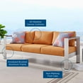 thumbnail image 4 of Lounge Sofa, Aluminum, Metal, Steel, Silver Orange, Modern Contemporary Urban Design, Outdoor Patio Balcony Cafe Bistro Garden Furniture Hotel Hospitality, 4 of 10