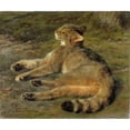 thumbnail image 2 of Rosa Bonheur 17x15 Black Ornate Wood Framed Double Matted Museum Art Print Titled - Wild Cat (1850), 2 of 5