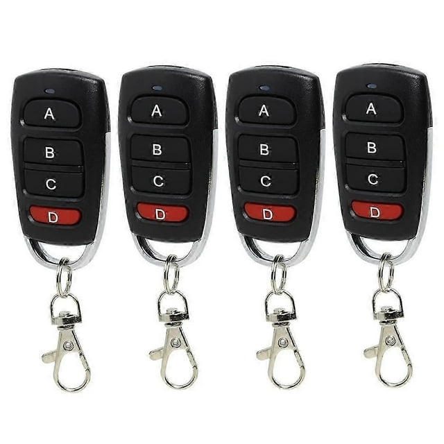 Pack of 4 Universal Garage Door Remote Controls,433 MHz,Clone Remote Switch for Gates and Garages, Handheld Transmitter