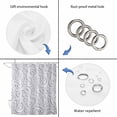thumbnail image 3 of Floral Patterns Shower Curtain, Waterproof Shower Curtains for Bathroom, Silver White Flowers Leaves Aesthetic Washable Fabric Bathtub Curtain Set Bath Decor with 12 Hooks Extra Long 72"x96", 3 of 6