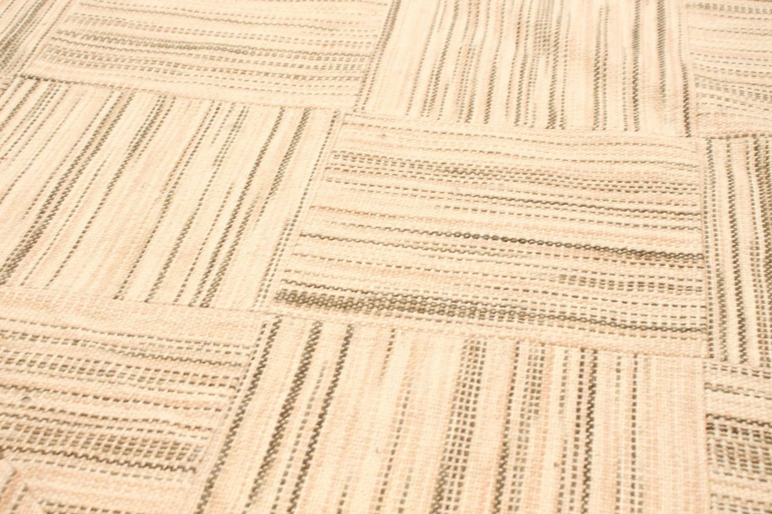 ECARPETGALLERY 5'2" x 8'0" Flat-weaves & Kilims Moldovia Patch Hand Made Area Rug for Living Room, Dining Room and Bedroom in Ivory