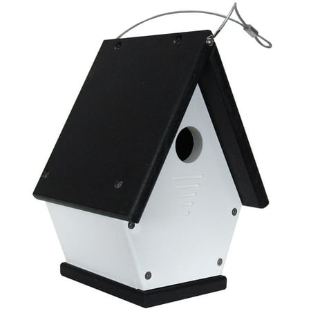 Little Wren Birdhouse - JCs Wildlife White/Black Wren Chateau Birdhouses, All Poly