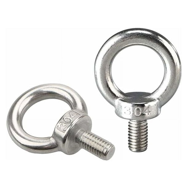 Anillo de elevación Perno de argolla Tornillo de rosca macho de acero inoxidable Pernos de argolla de elevación Hardware de construcción de bricolaje Pernos para cubiertas de peso marino M4×10-10PCS
