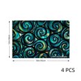 thumbnail image 4 of Joocar Swirl Pattern Teal And Gold Abstract Design Linen Table Mats Set Of 4 For Home Kitchen Table Decor 12x18 inch, 4 of 5