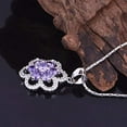 thumbnail image 3 of Uloveido Women's Platinum Plated Purple Flower Necklace Dangle Earrings and Cubic Zirconia Ring Wedding Party Jewelry Set T489 (Purple, Size 9), 3 of 7
