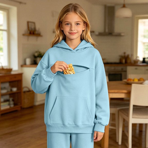 Toddler Kids Girls Boys Sweatshirt Pullover Long Sleeve Casual Hooded Sweatshirt Prints Pullover Top Casual Summer Tees 12-13 Years