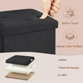 thumbnail image 7 of VECELO 15" Foldable Tufted Linen Storage Ottoman, Square Cube Foot Rest Stool/Seat Toy Chest, Black, 7 of 7