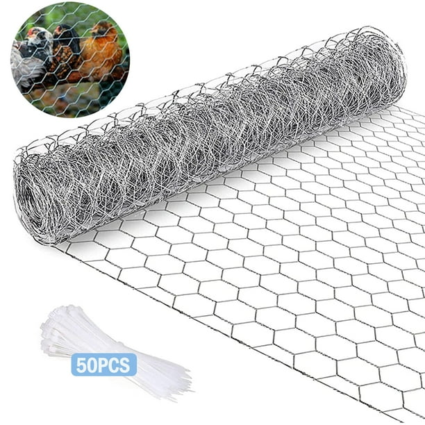 Chicken Wire Fencing 13.7 in x 39.37 in Hexagonal Galvanized Mesh Small