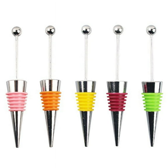 5Pcs DIY Beadable Wine Stopper Wedding Bar Decor Sealed -Keeping Wine Champagne Stopper