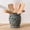 16148-Grayish Blue, variant on Farmhouse Kitchen Utensil Holder For Countertop Ceramic Large Cooking Crock With Cork Mat Decorative Rustic Counter Hollow Carving Flower Blue
